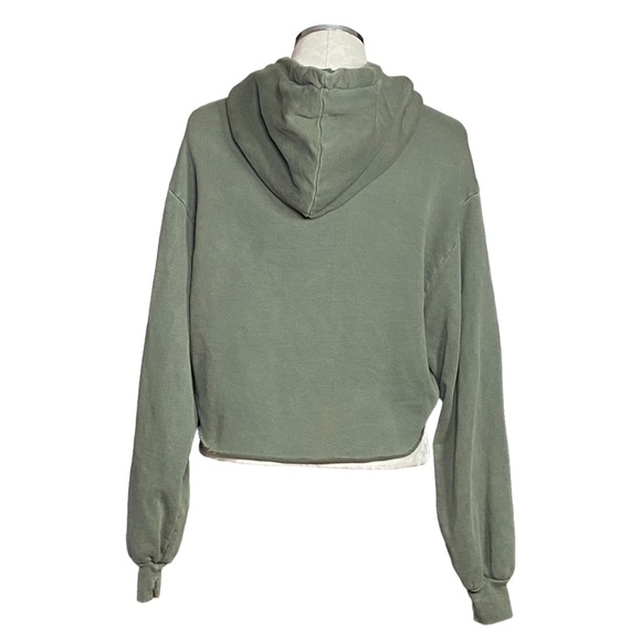 FRAME | Green Easy Cropped Hoodie Sweatshirt Size Medium - Picture 5 of 9